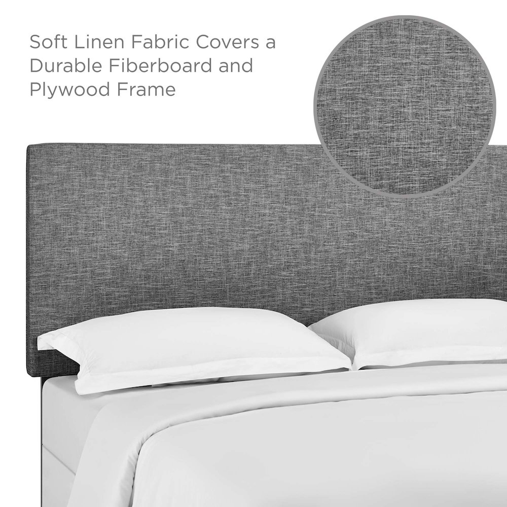Taylor Upholstered Linen Fabric Full / Queen Headboard. Picture 2