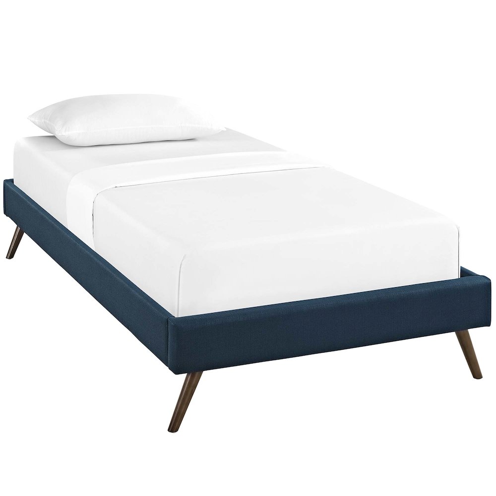 Loryn Fabric Twin Bed Frame with Round Splayed Legs. Picture 1
