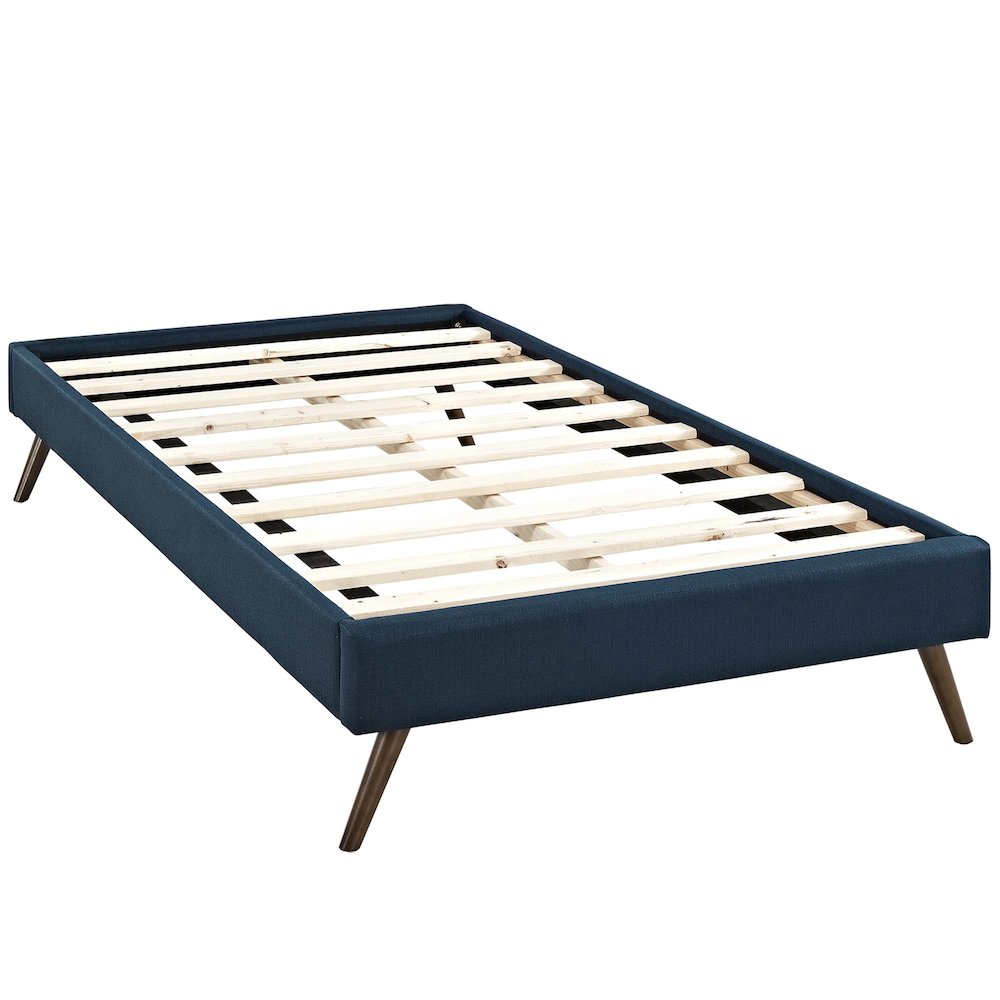 Loryn Fabric Twin Bed Frame with Round Splayed Legs. Picture 2