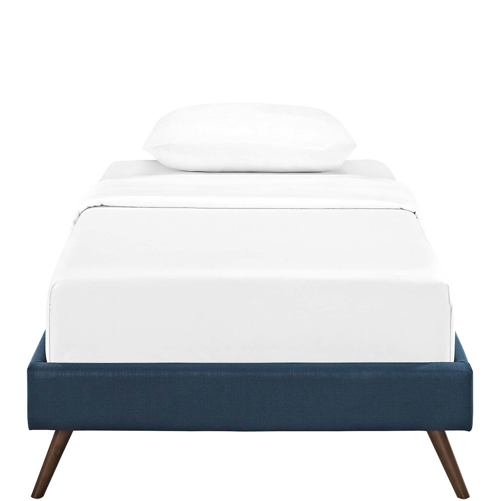 Loryn Fabric Twin Bed Frame with Round Splayed Legs. Picture 4