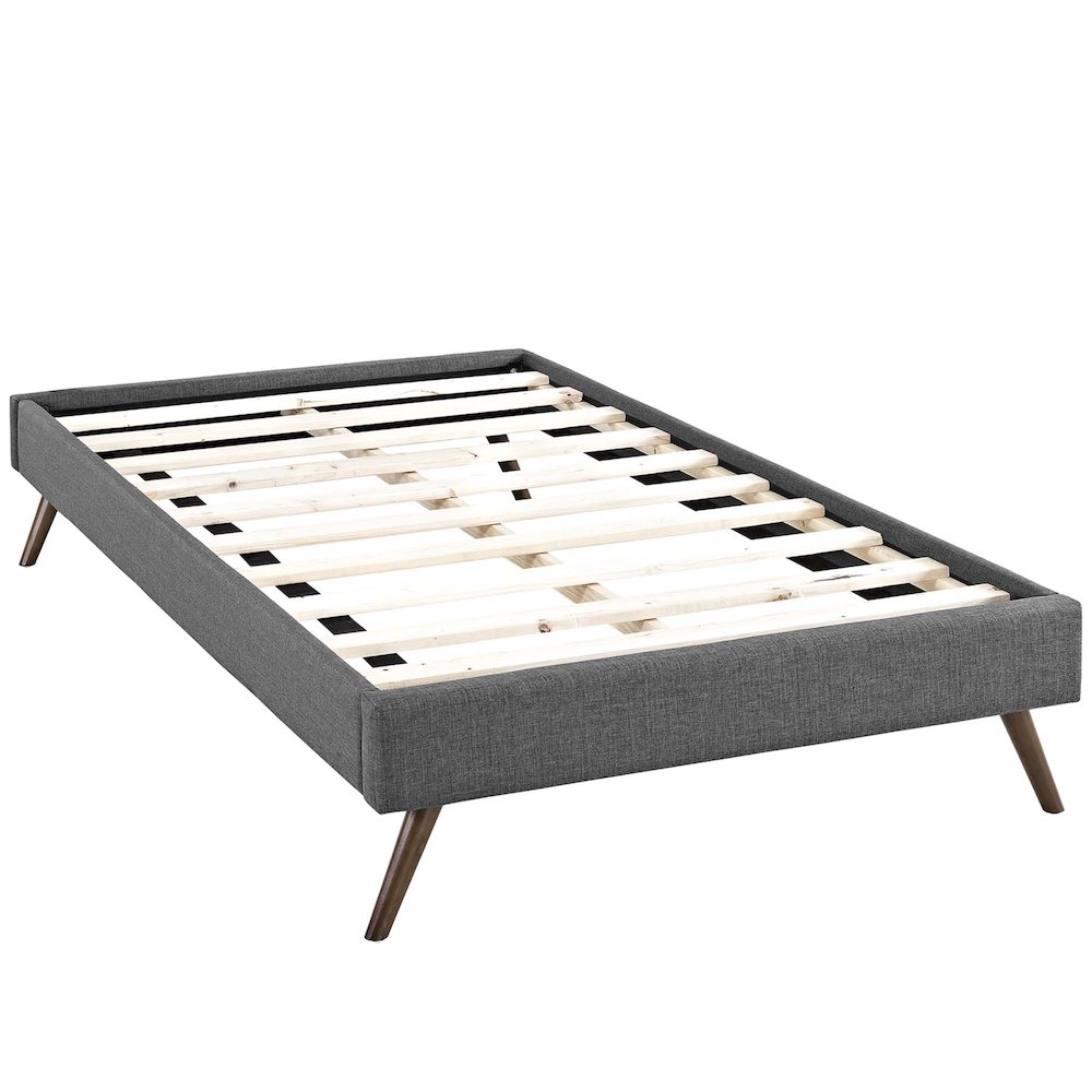 Loryn Fabric Twin Bed Frame with Round Splayed Legs. Picture 4