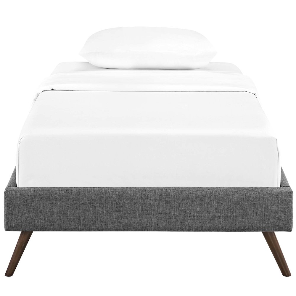 Loryn Fabric Twin Bed Frame with Round Splayed Legs. Picture 3