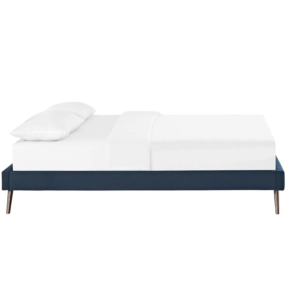 Loryn Fabric Full Bed Frame with Round Splayed Legs. Picture 3