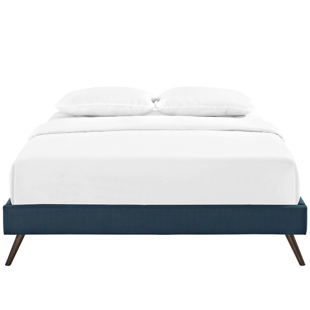 Loryn Fabric Full Bed Frame with Round Splayed Legs. Picture 4
