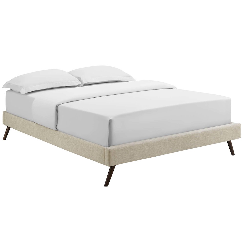 Loryn Fabric Full Bed Frame with Round Splayed Legs. Picture 1