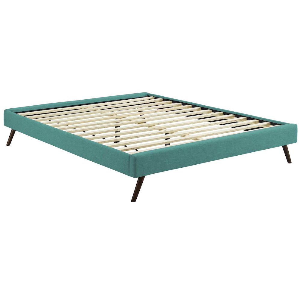 Loryn Fabric Full Bed Frame with Round Splayed Legs. Picture 2