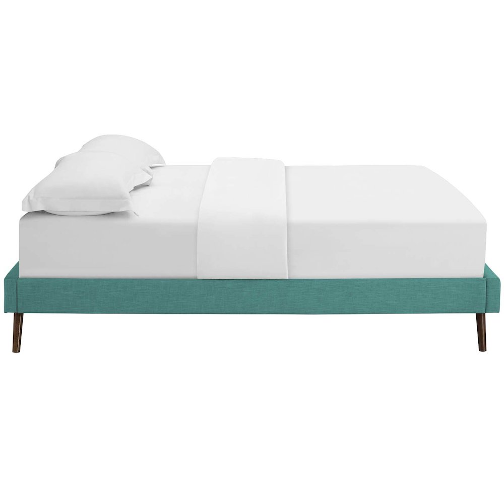 Loryn Fabric Full Bed Frame with Round Splayed Legs. Picture 3