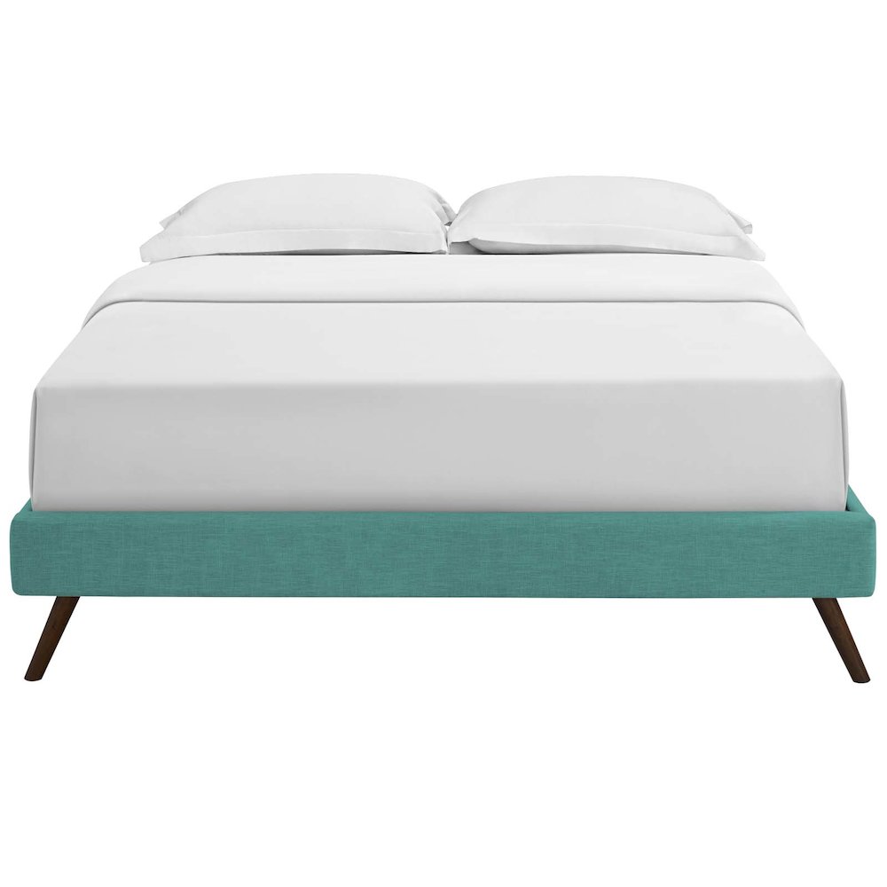 Loryn Fabric Full Bed Frame with Round Splayed Legs. Picture 4