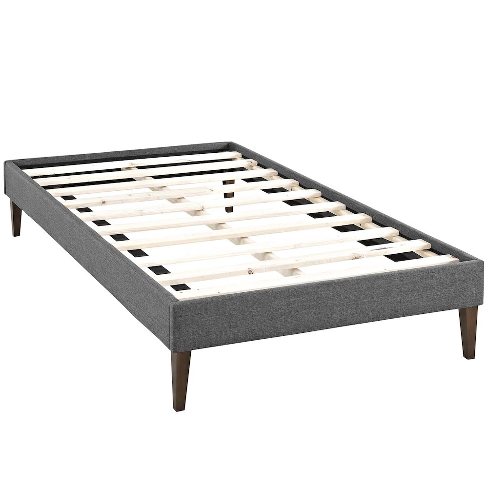 Tessie Fabric Twin Bed Frame with Squared Tapered Legs. Picture 2