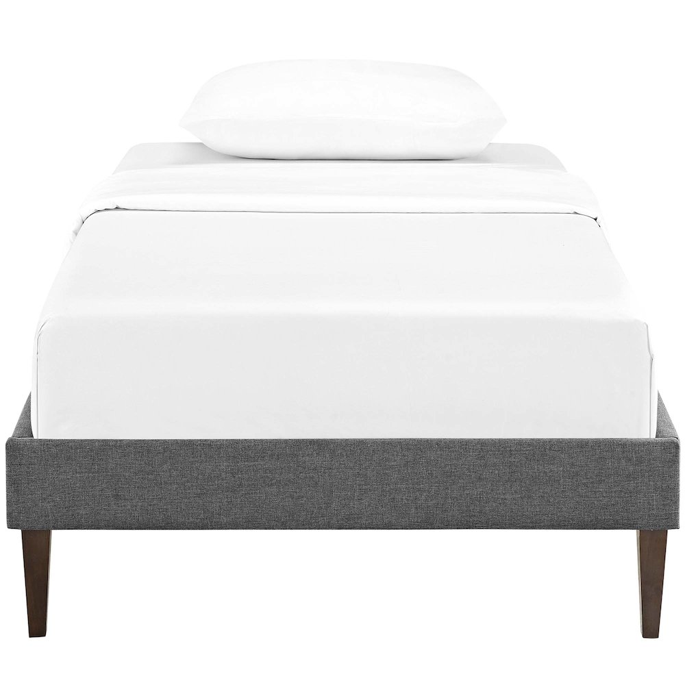 Tessie Fabric Twin Bed Frame with Squared Tapered Legs. Picture 4