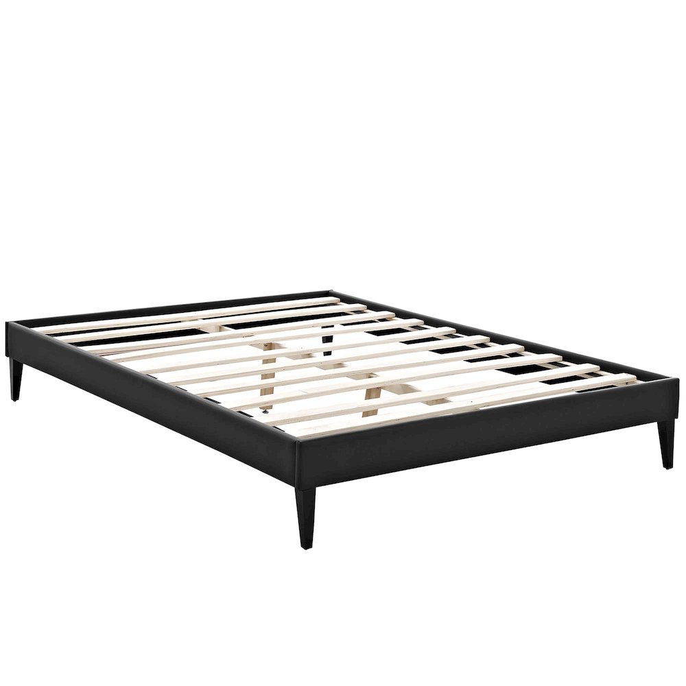 Tessie Vinyl Full Bed Frame with Squared Tapered Legs. Picture 2
