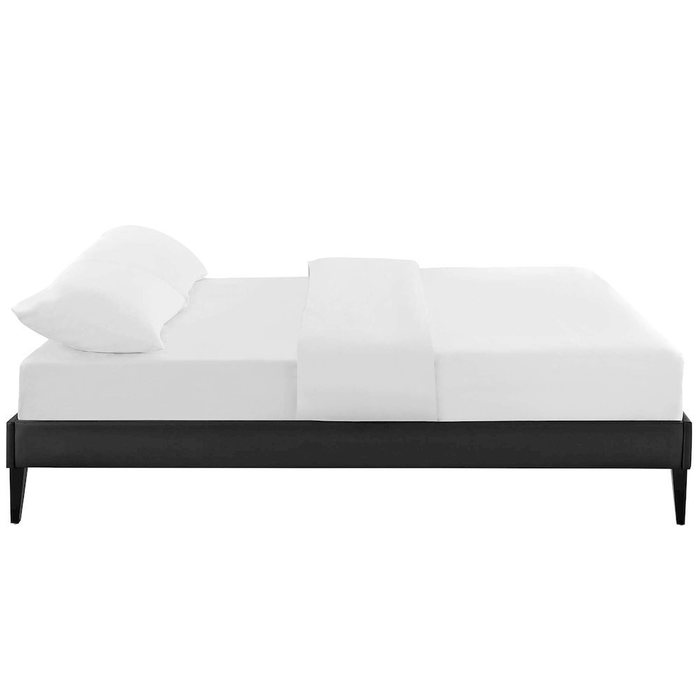Tessie Vinyl Full Bed Frame with Squared Tapered Legs. Picture 3