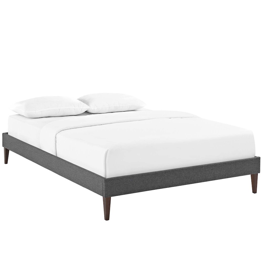Tessie Fabric Full Bed Frame with Squared Tapered Legs. Picture 1