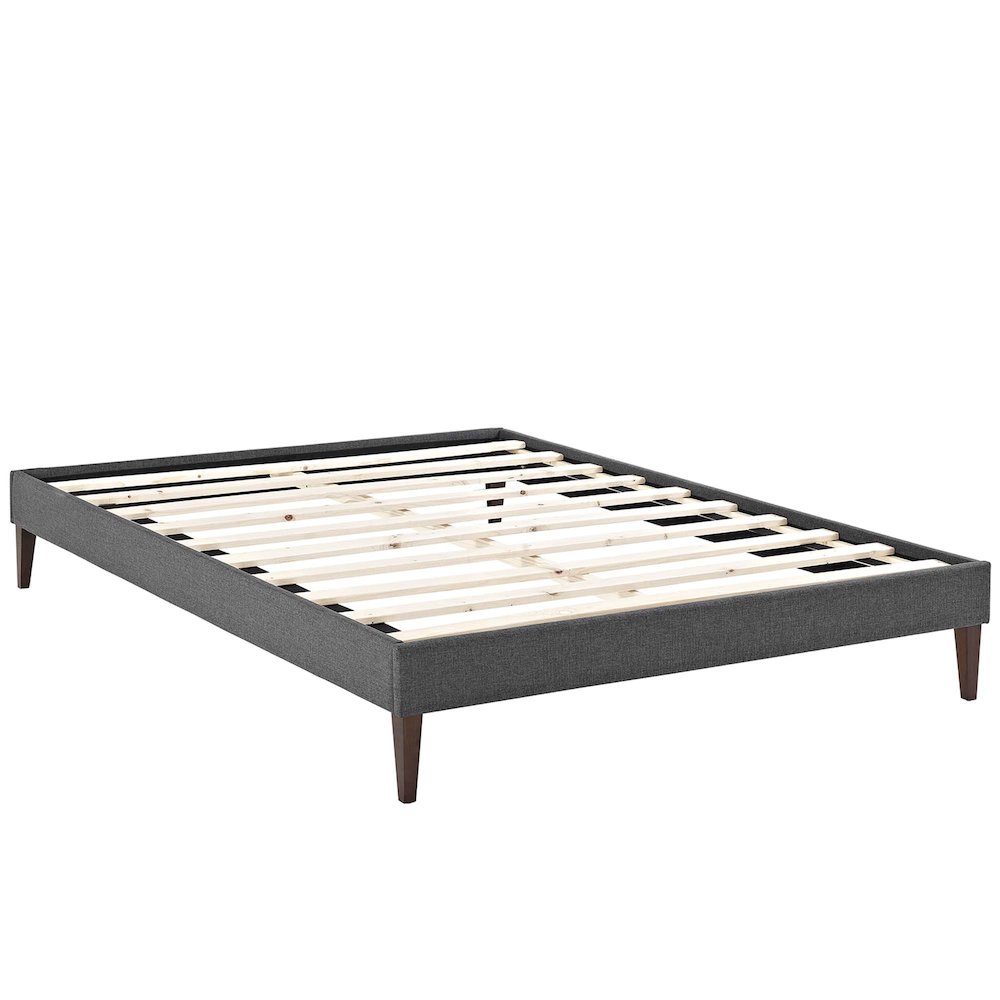 Tessie Fabric Full Bed Frame with Squared Tapered Legs. Picture 4