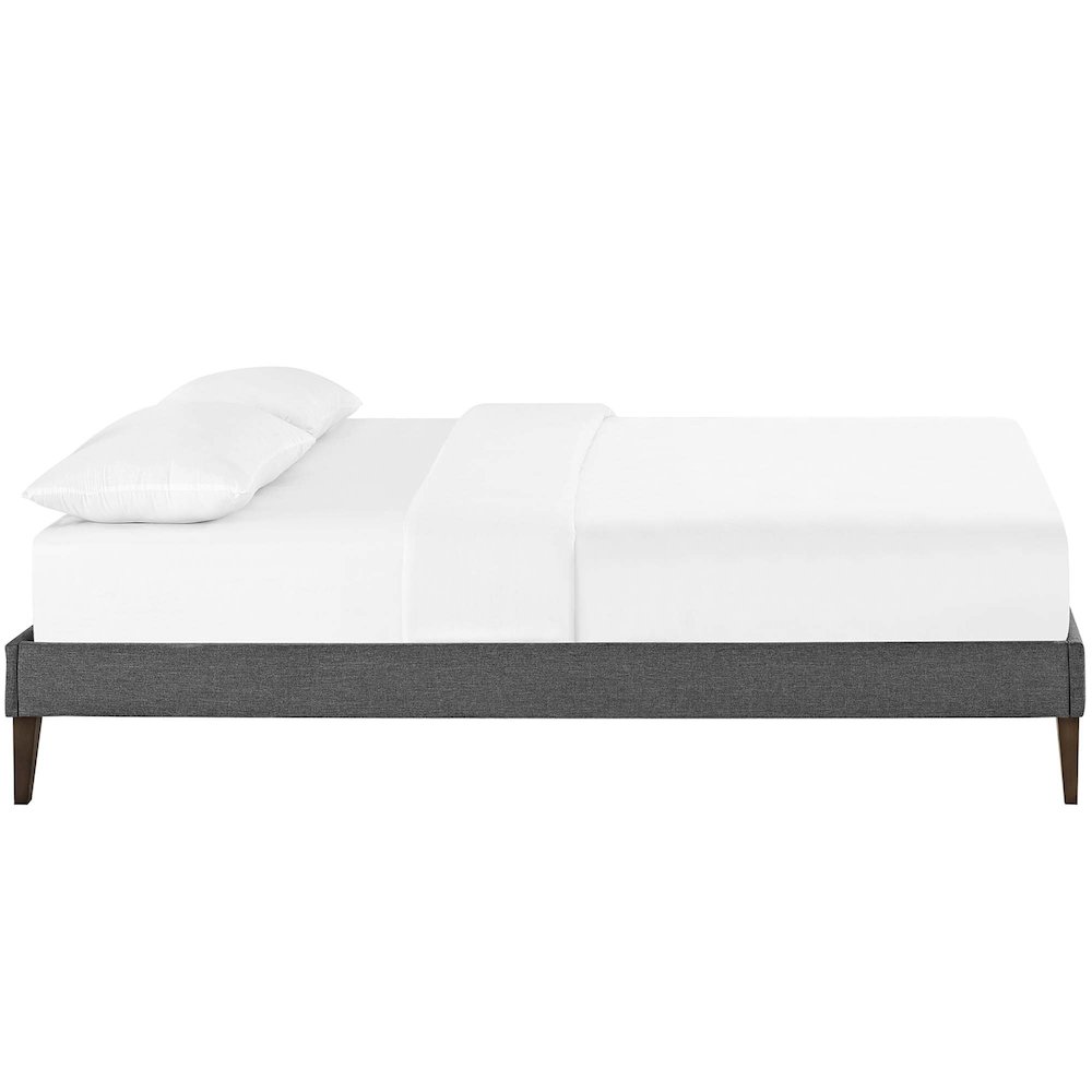 Tessie Fabric Full Bed Frame with Squared Tapered Legs. Picture 2