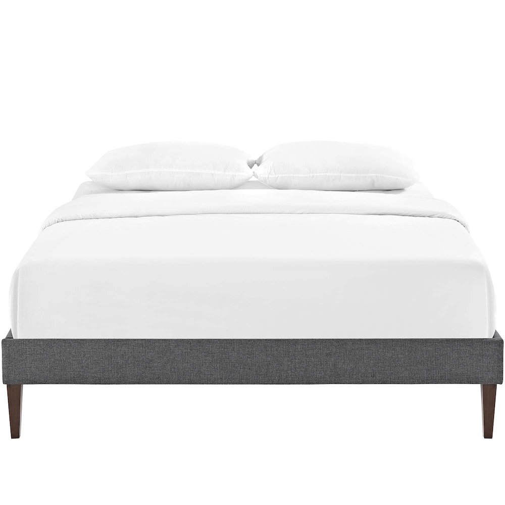 Tessie Fabric Full Bed Frame with Squared Tapered Legs. Picture 3