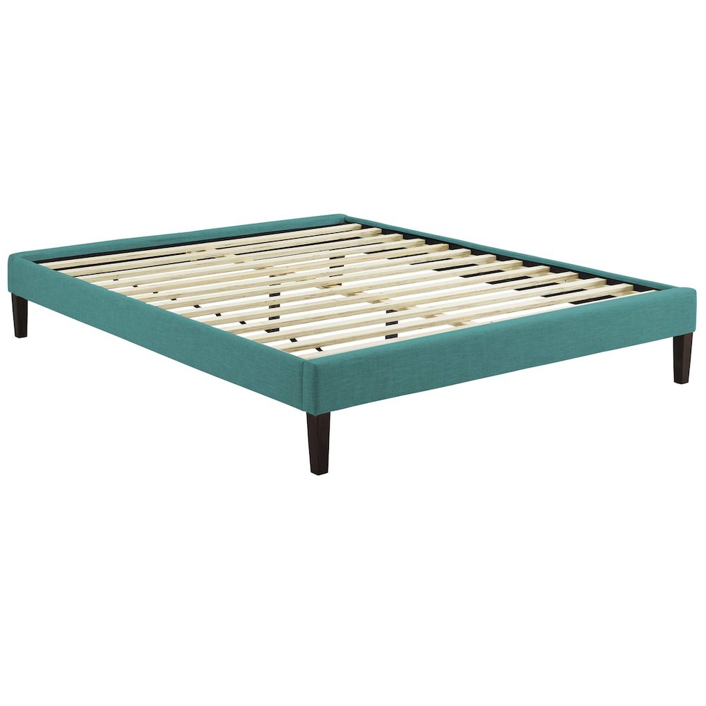 Tessie Fabric King Bed Frame with Squared Tapered Legs. Picture 2