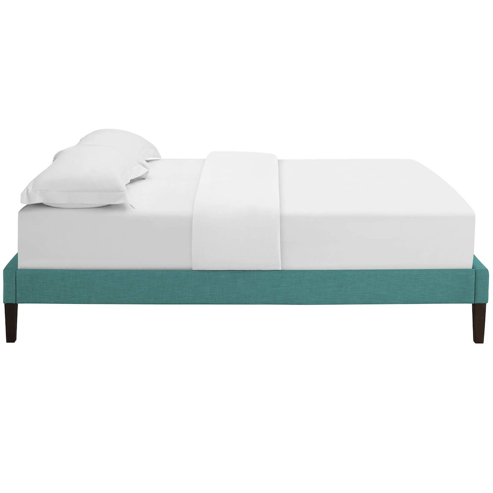 Tessie Fabric King Bed Frame with Squared Tapered Legs. Picture 3