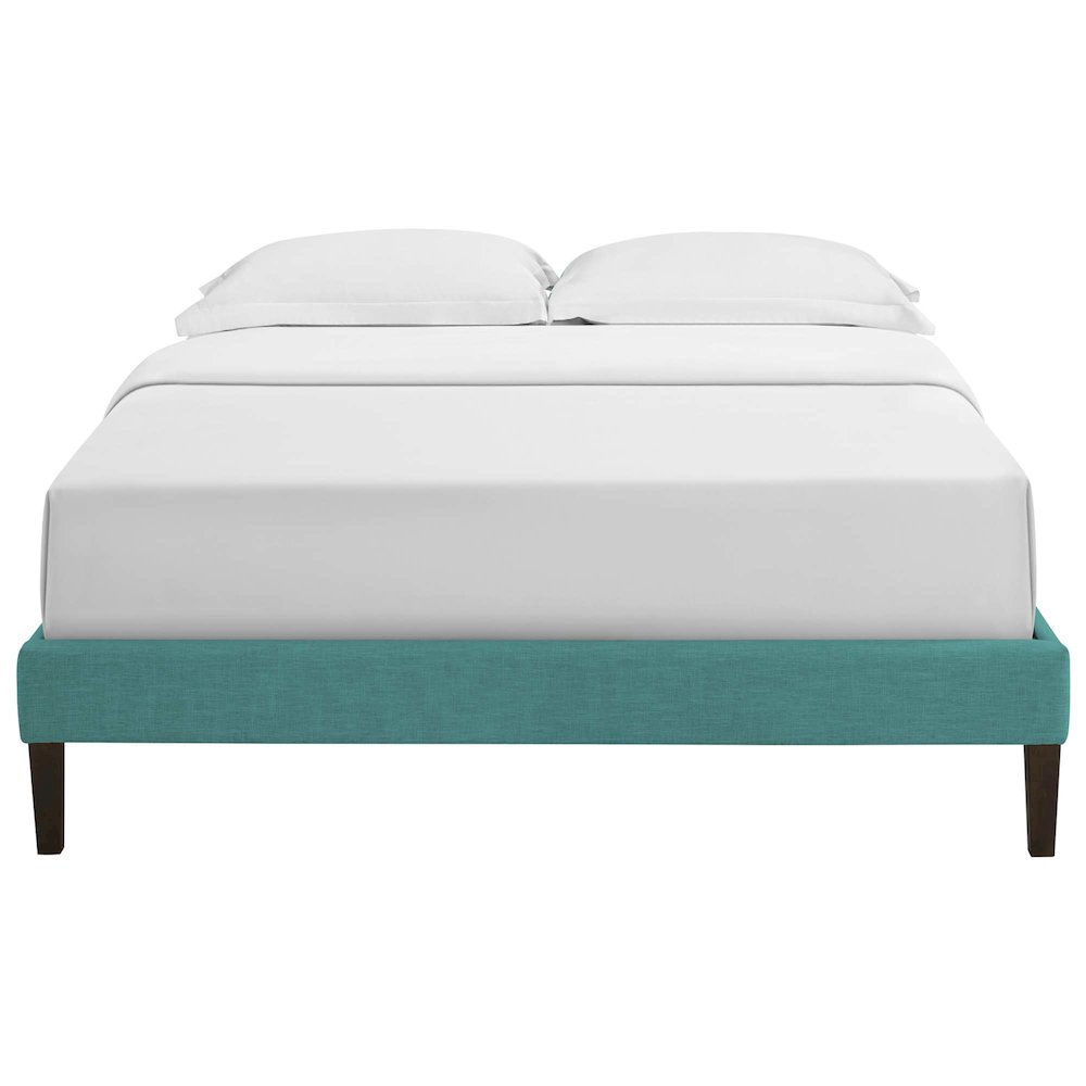 Tessie Fabric King Bed Frame with Squared Tapered Legs. Picture 4