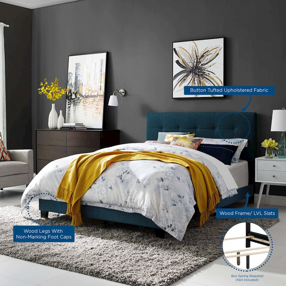 Amira Upholstered Fabric Full Bed. Picture 7