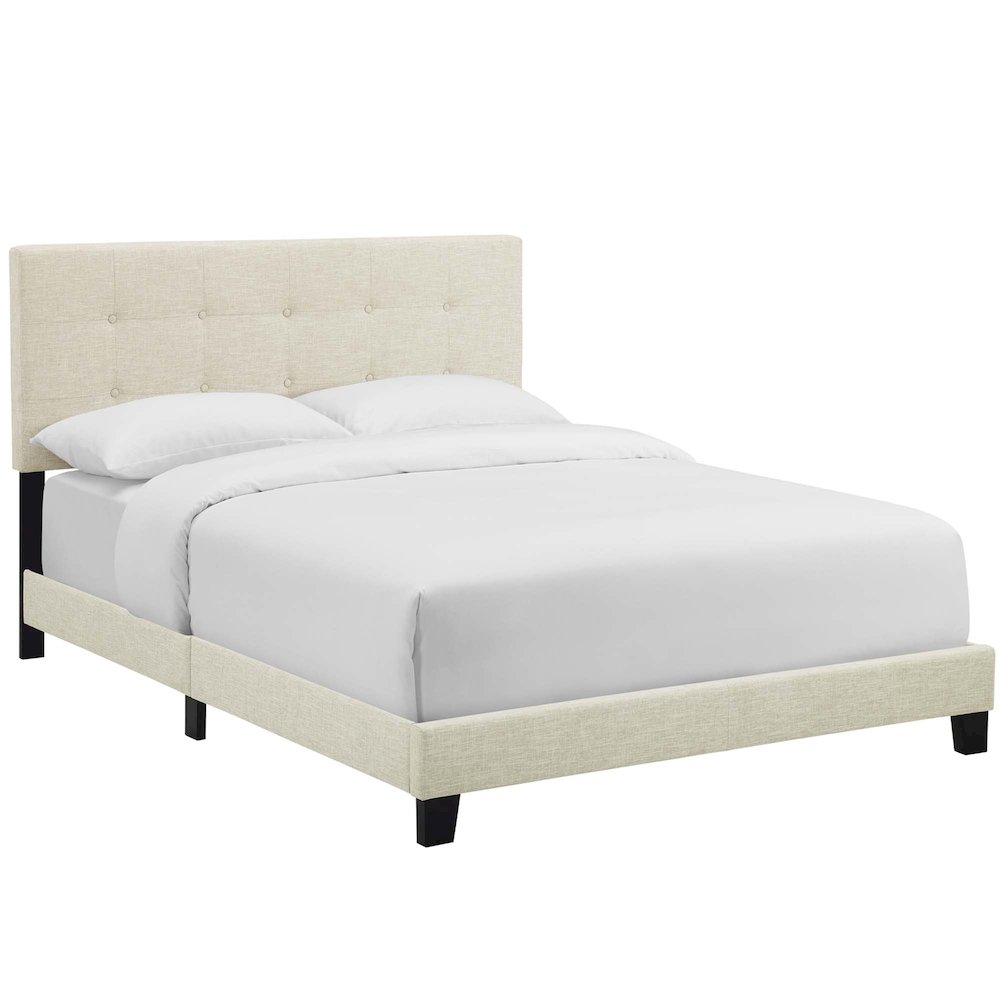 Amira Upholstered Fabric Queen Bed. Picture 1