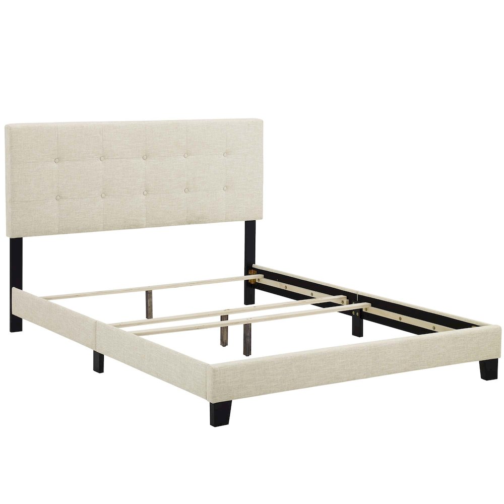 Amira Upholstered Fabric Queen Bed. Picture 3