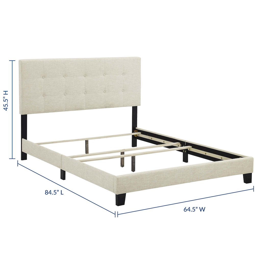 Amira Upholstered Fabric Queen Bed. Picture 2