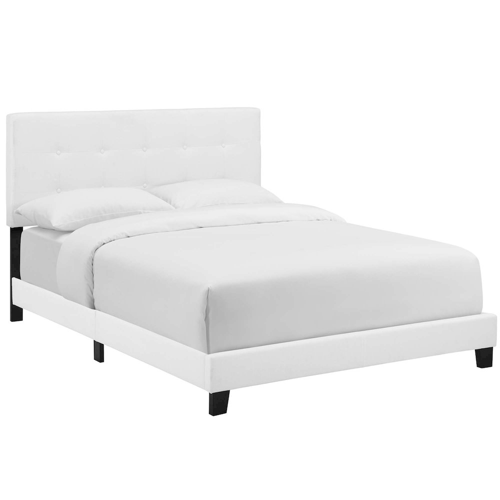 Amira Upholstered Fabric Queen Bed. Picture 1