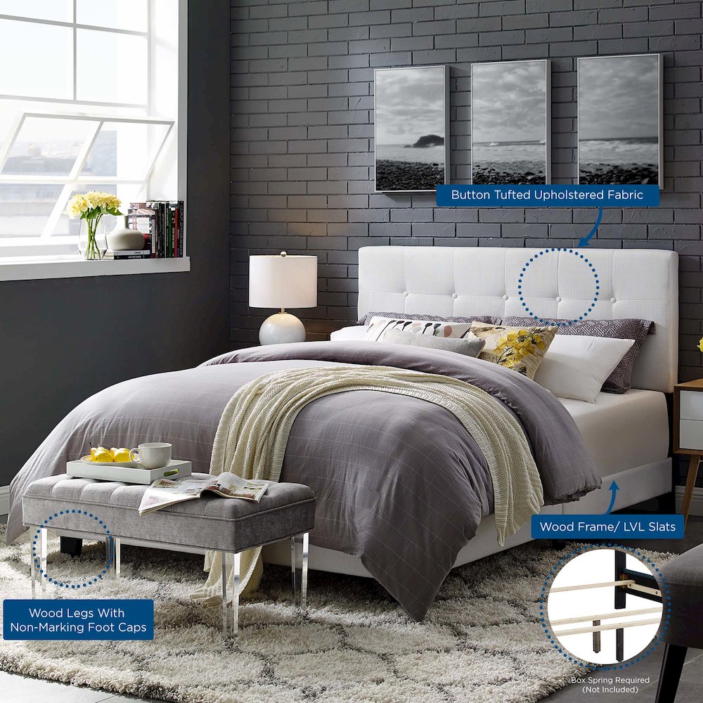 Amira Upholstered Fabric King Bed. Picture 7
