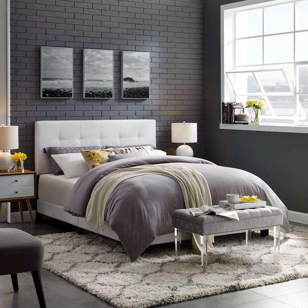 Amira Upholstered Fabric King Bed. Picture 6