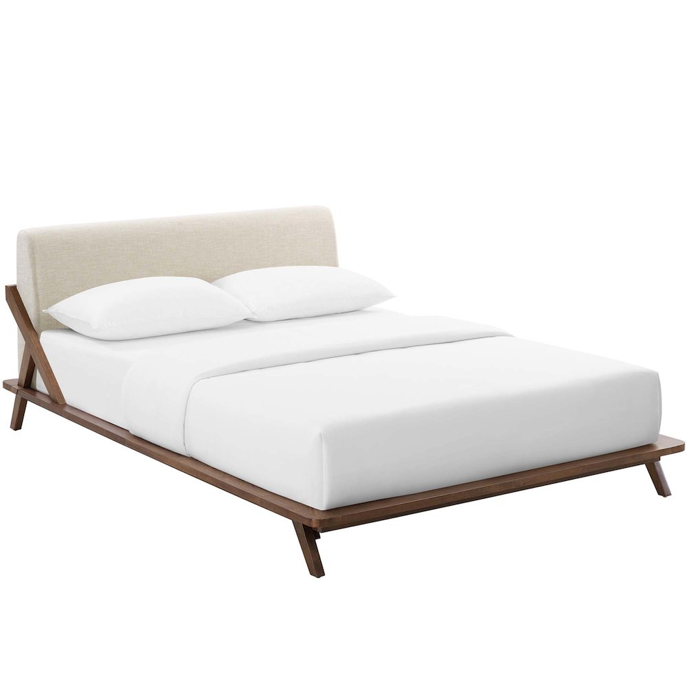 Luella Upholstered Fabric Queen Platform Bed. Picture 1