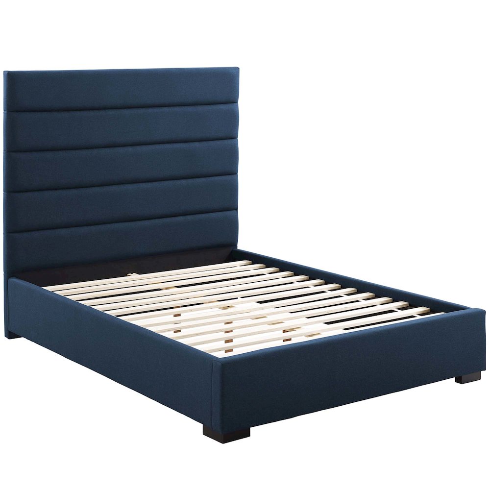 Genevieve Upholstered Fabric Queen Platform Bed. Picture 2