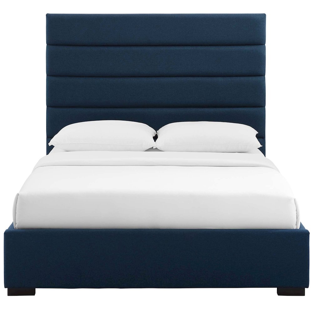 Genevieve Upholstered Fabric Queen Platform Bed. Picture 4