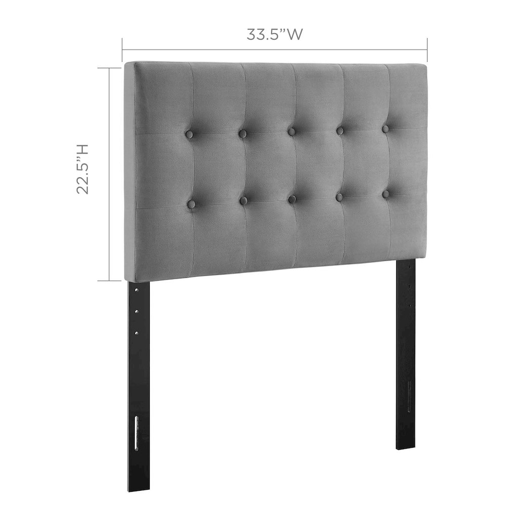 Emily Biscuit Tufted Performance Velvet Twin Headboard. Picture 4