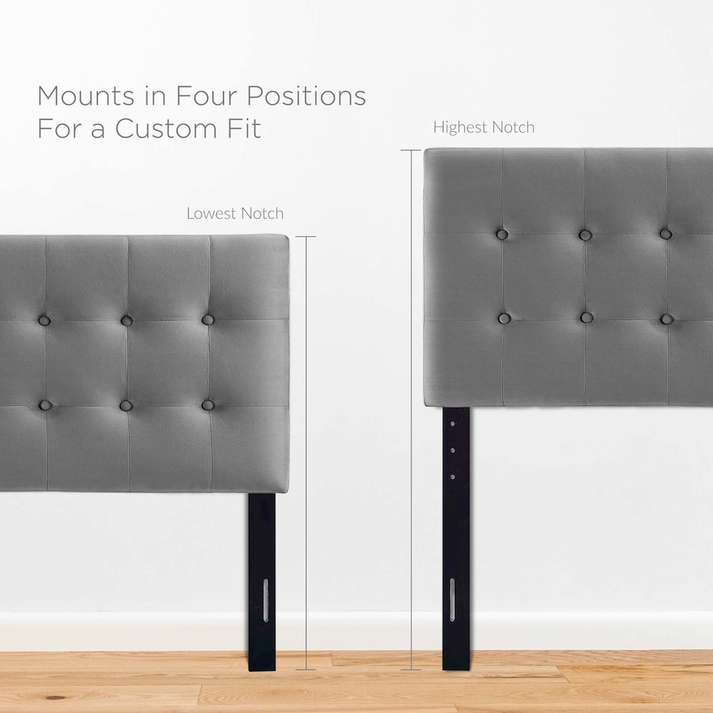 Emily Biscuit Tufted Performance Velvet Twin Headboard. Picture 3