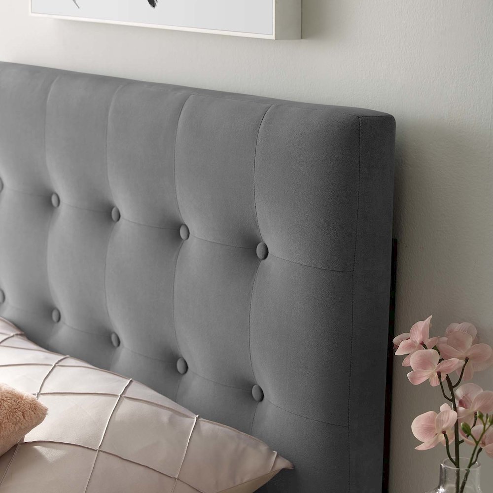 Emily Biscuit Tufted Performance Velvet Twin Headboard. Picture 7