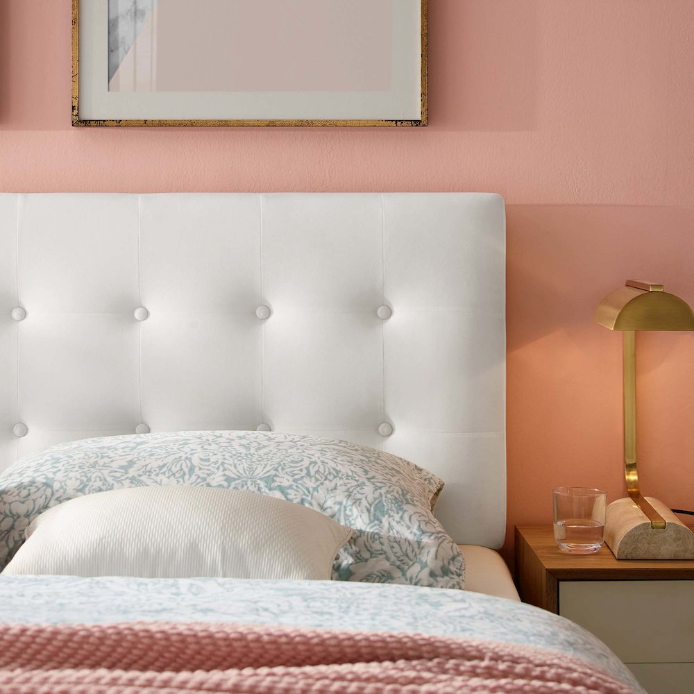 Emily Biscuit Tufted Performance Velvet Queen Headboard. Picture 8