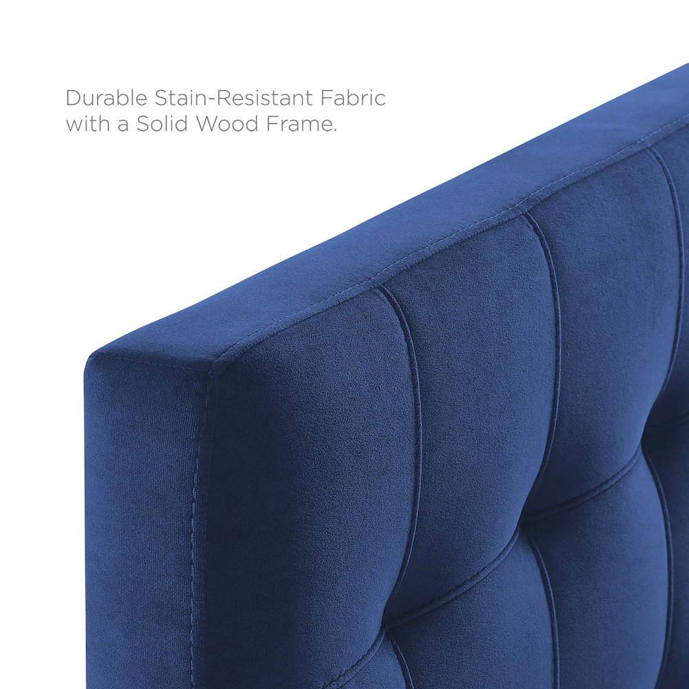 Lily Biscuit Tufted Performance Velvet Twin Headboard. Picture 5