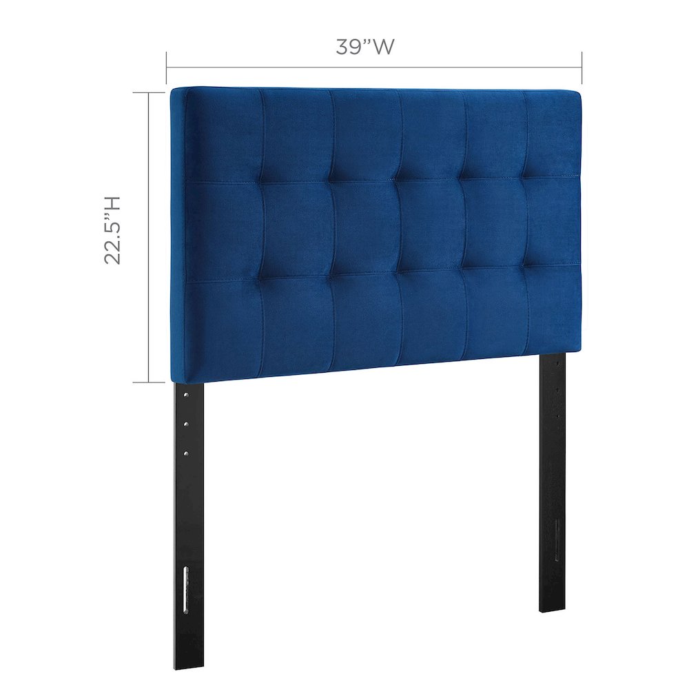 Lily Biscuit Tufted Performance Velvet Twin Headboard. Picture 3