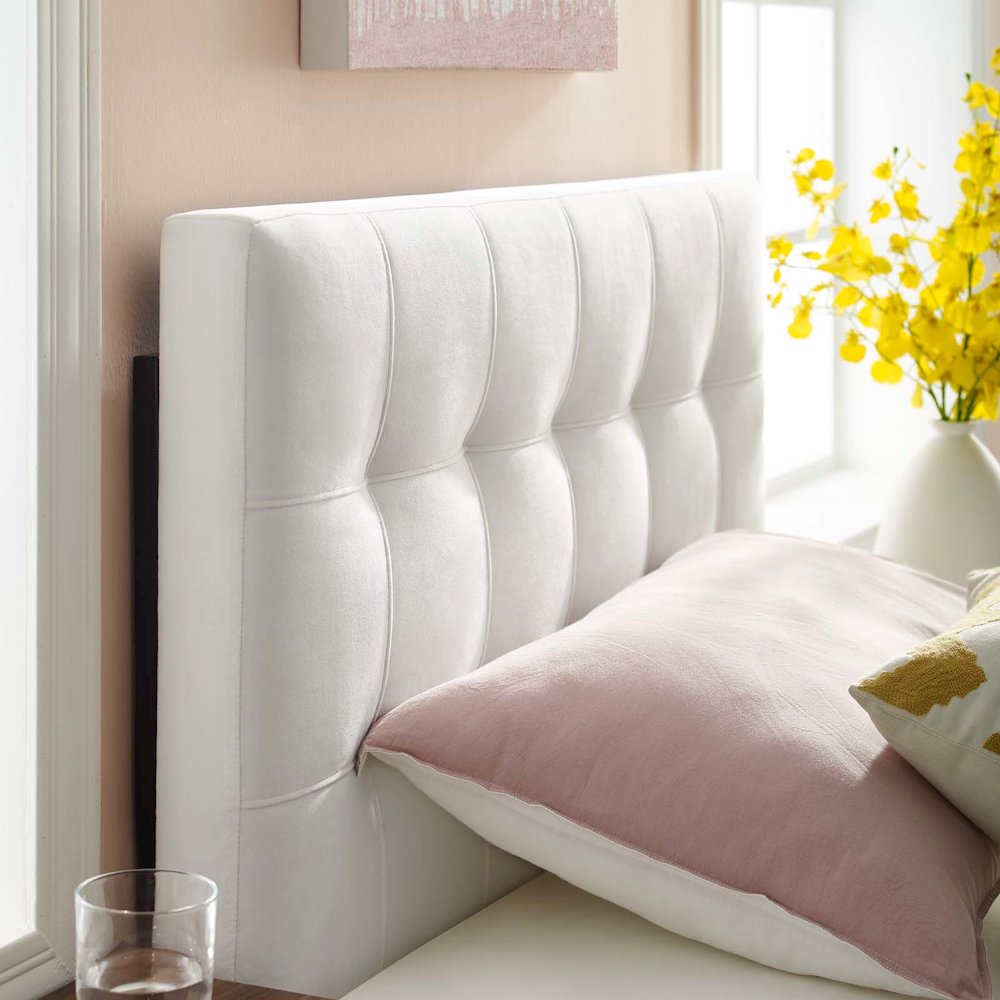 Lily Biscuit Tufted Performance Velvet Twin Headboard. Picture 4