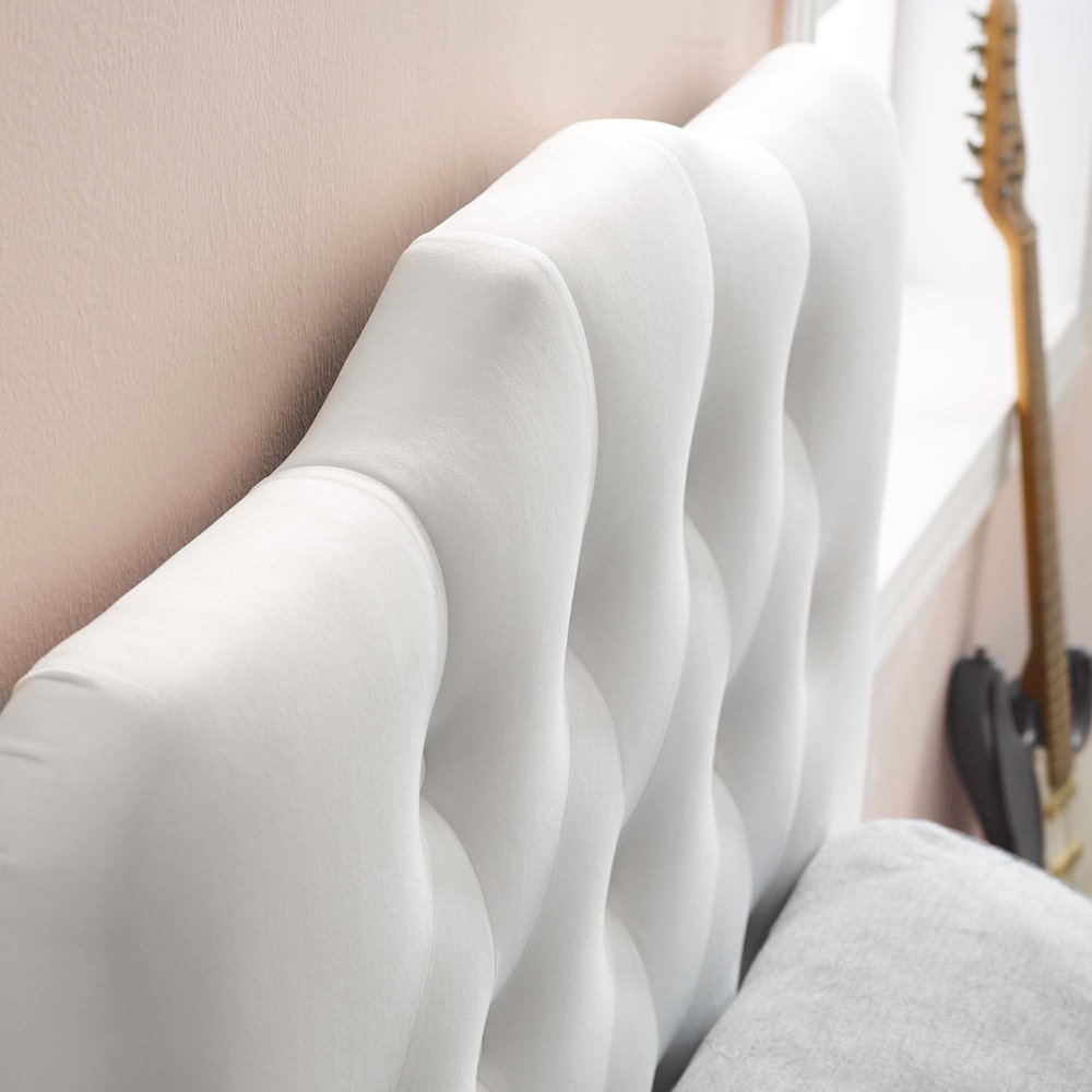 Annabel Diamond Tufted Performance Velvet Twin Headboard. Picture 7