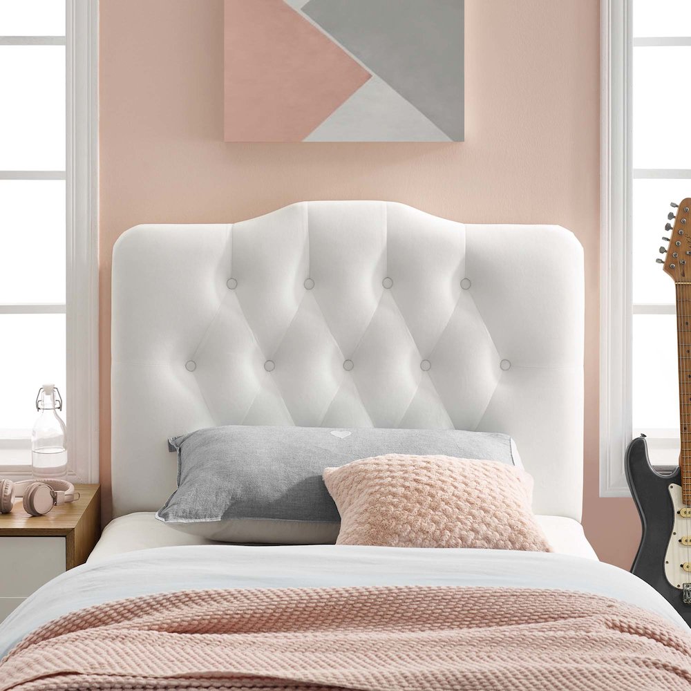 Annabel Diamond Tufted Performance Velvet Twin Headboard. Picture 6