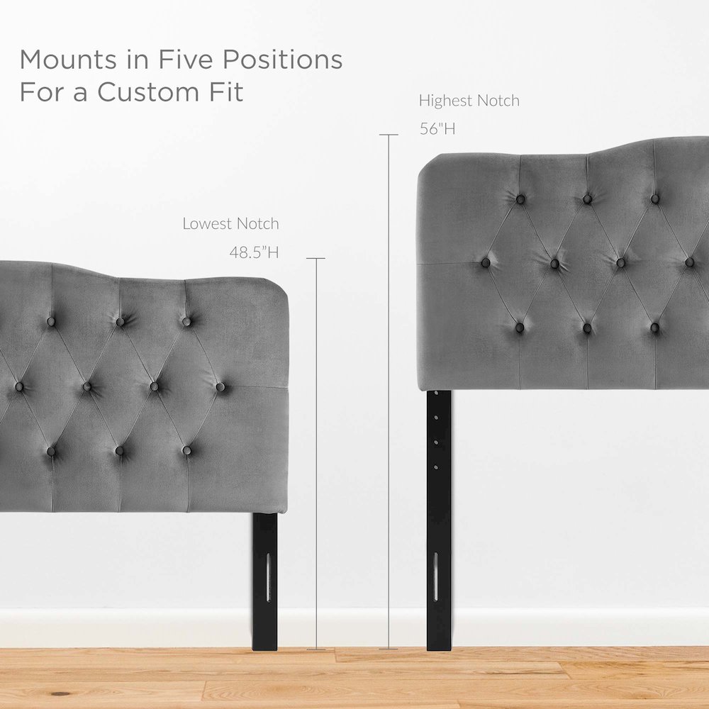 Annabel Diamond Tufted Performance Velvet King Headboard. Picture 3