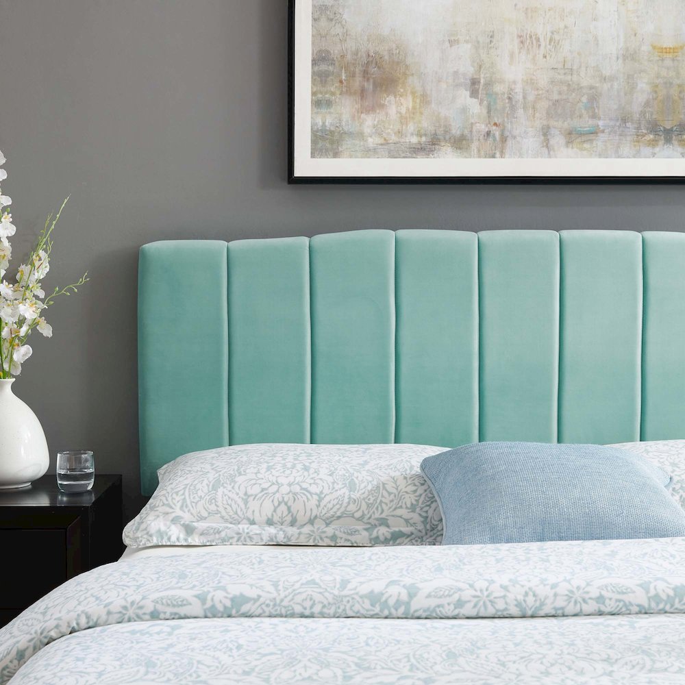 Camilla Channel Tufted Performance Velvet King/California King Headboard. Picture 6