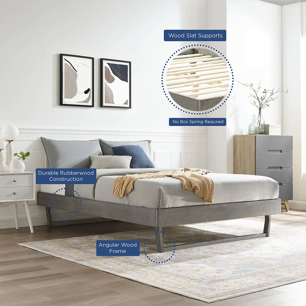 Billie Wood Full Platform Bed Frame. Picture 7