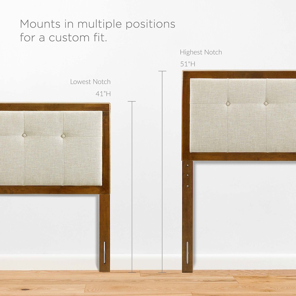 Draper Tufted Fabric and Wood Full Headboard. Picture 3