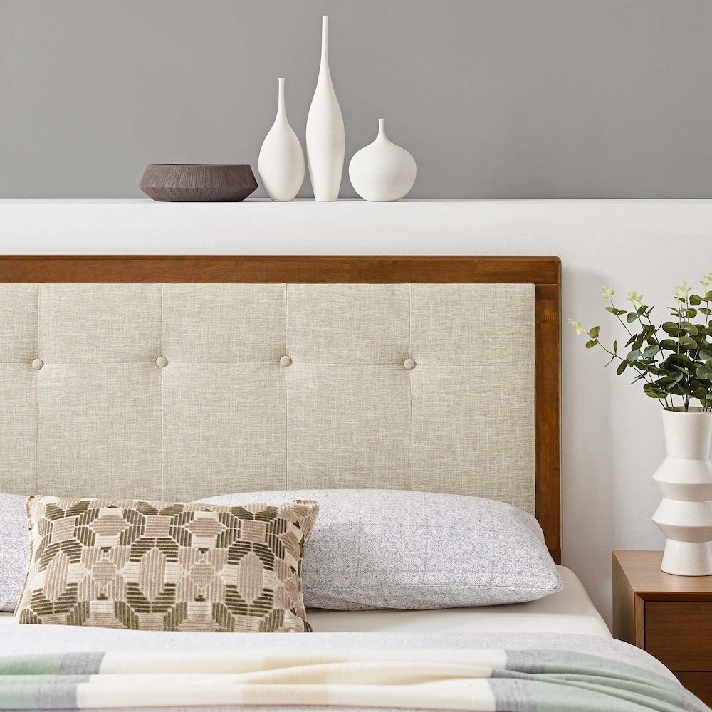 Draper Tufted Fabric and Wood Full Headboard. Picture 7