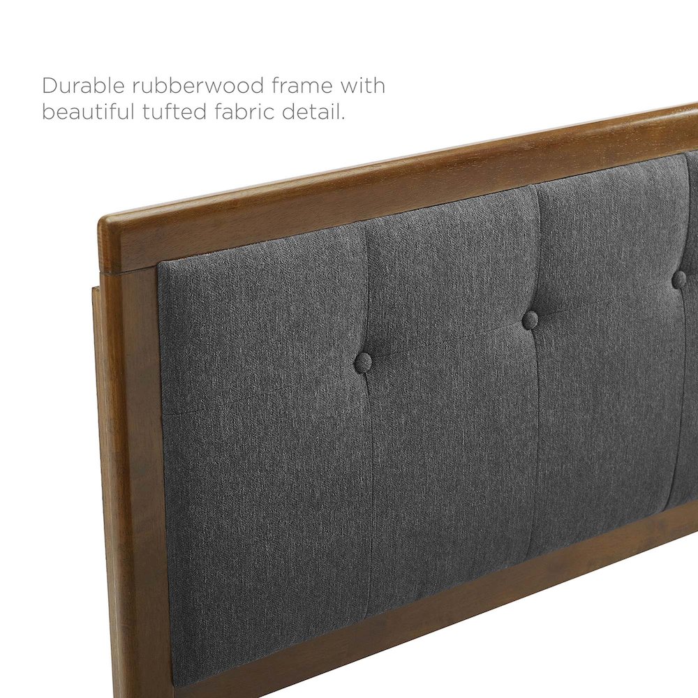 Draper Tufted Fabric and Wood Full Headboard. Picture 2