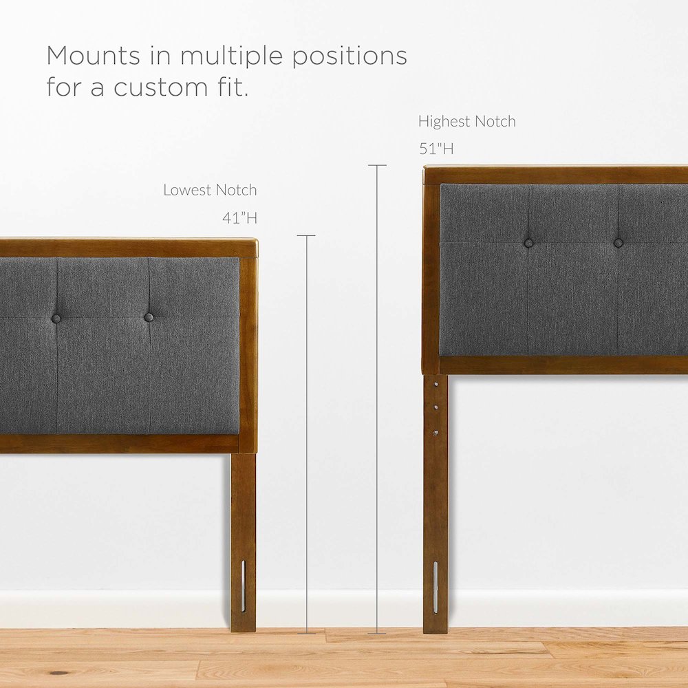Draper Tufted Fabric and Wood Full Headboard. Picture 6