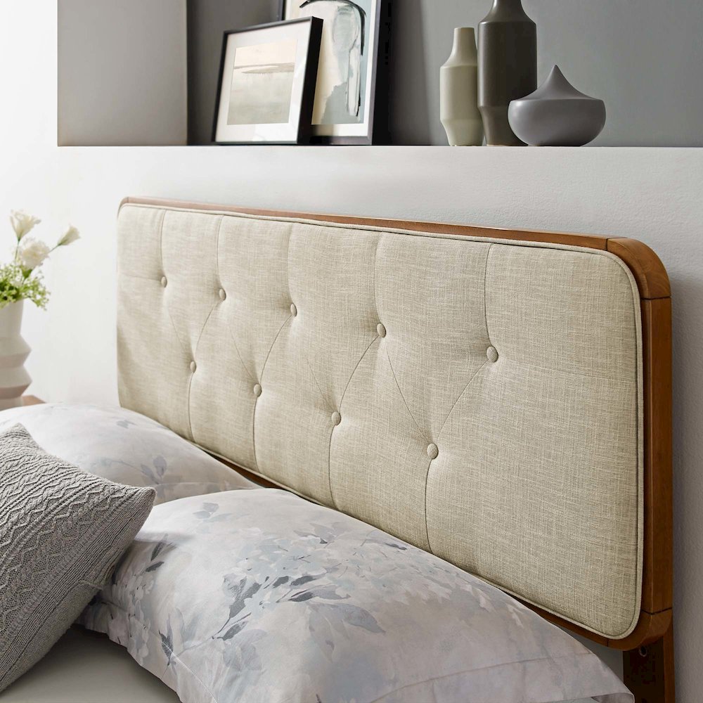 Collins Tufted Fabric and Wood Queen Headboard. Picture 6
